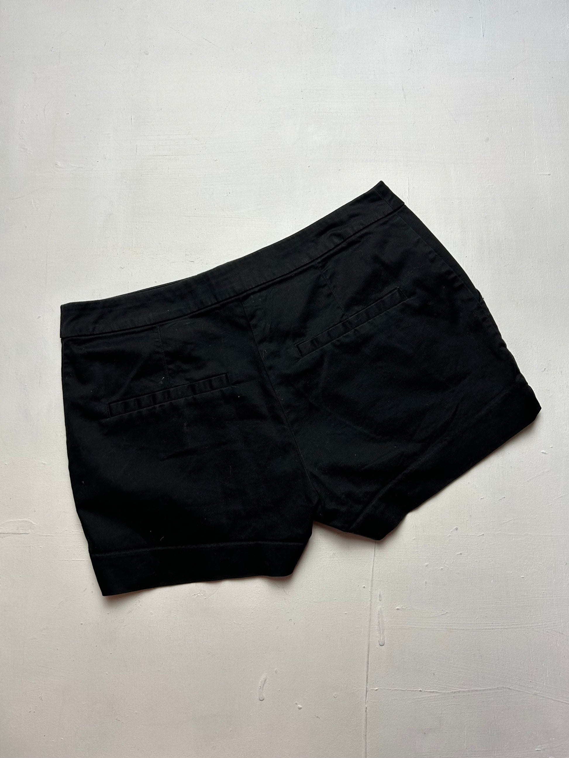 Black low rise mini / micro office short (XS/S)