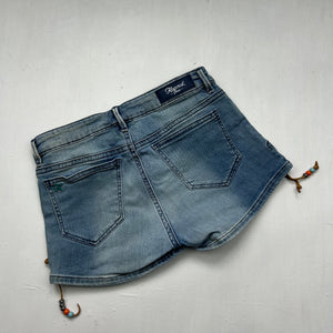 Blue denim low rise mini short (XS)