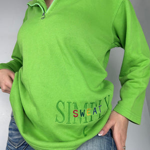 Green half zip logo sweatshirt (M)