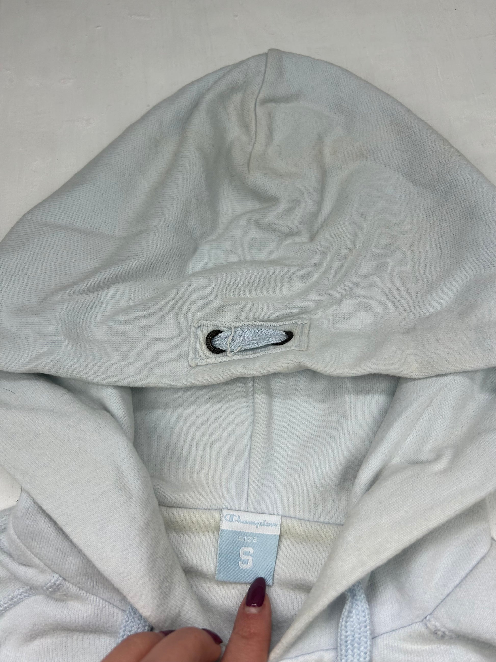 Baby blue logo hoodie (S)