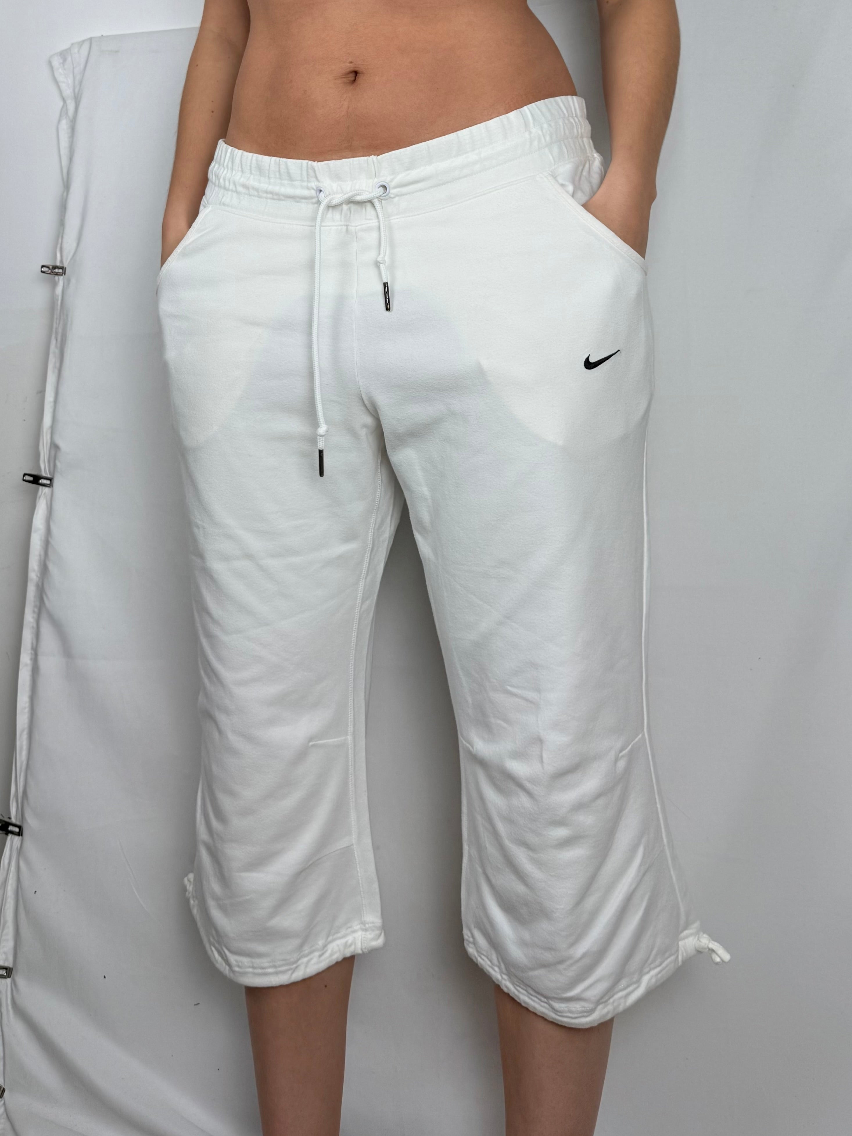 White cotton low waist capri joggers pants (XL)