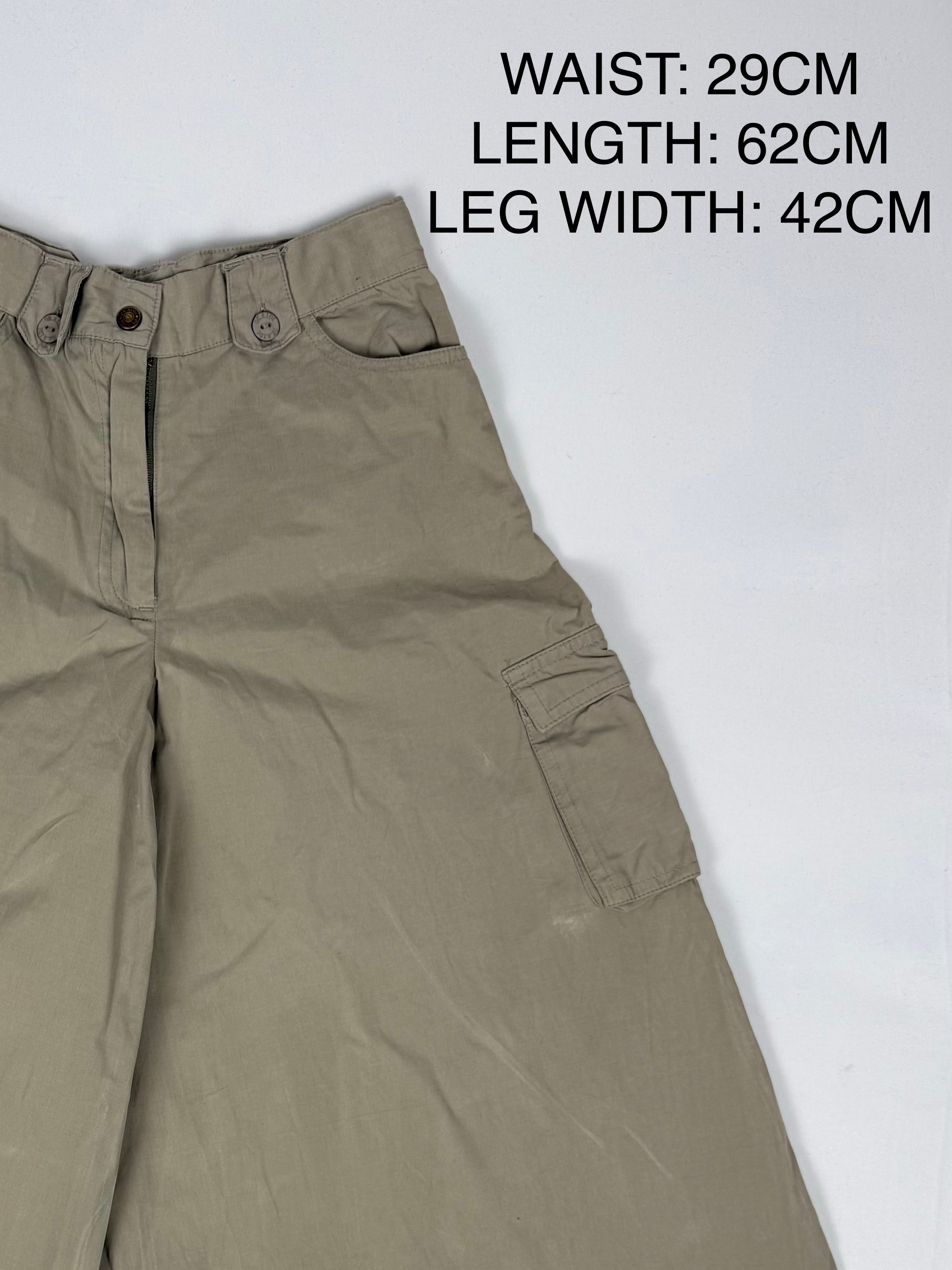 Khaki baggy capri pants (XXS)
