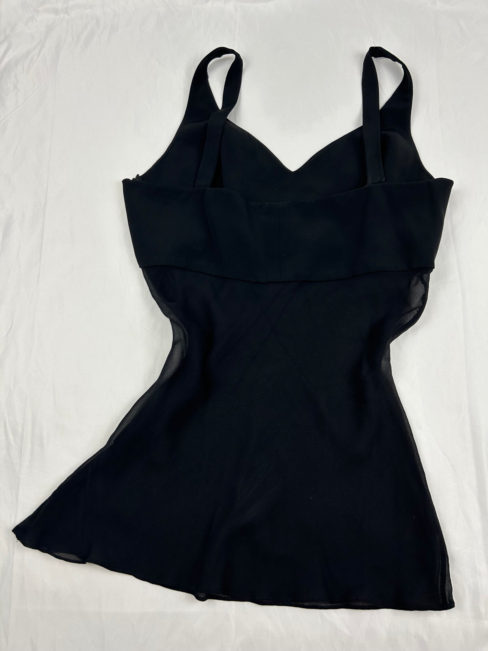 Black mesh lined asymmetric top (M)
