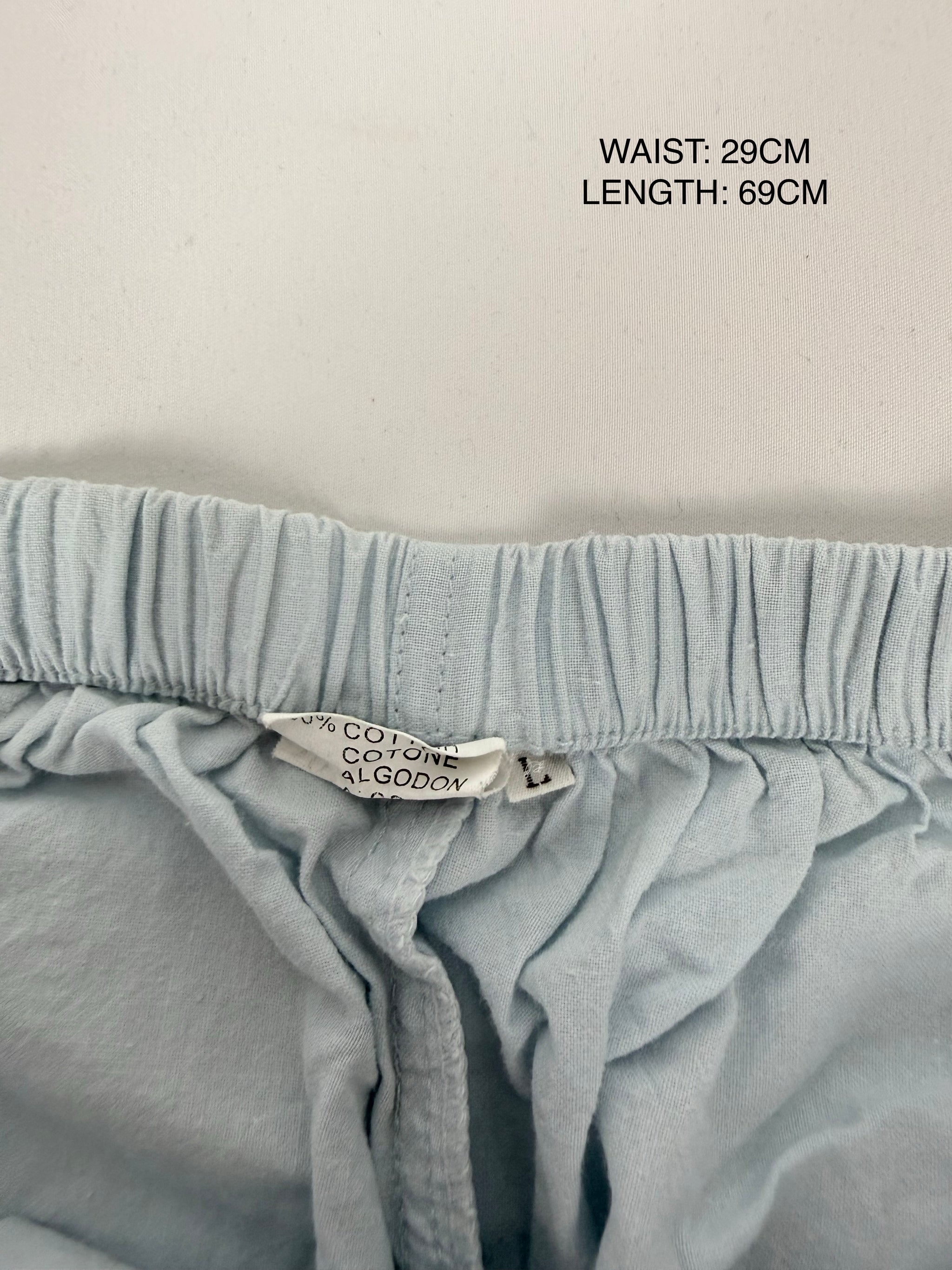 Baby blue cotton baggy pants (M)