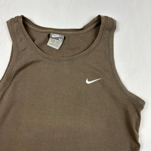 Khaki swoosh logo tank top (M)