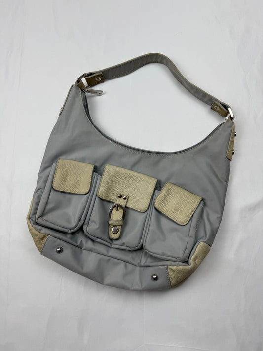 Baby blue pockets medium shoulder bag (31x23cm)