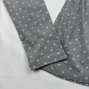 Grey 100% cotton polo long sleeves top (M)