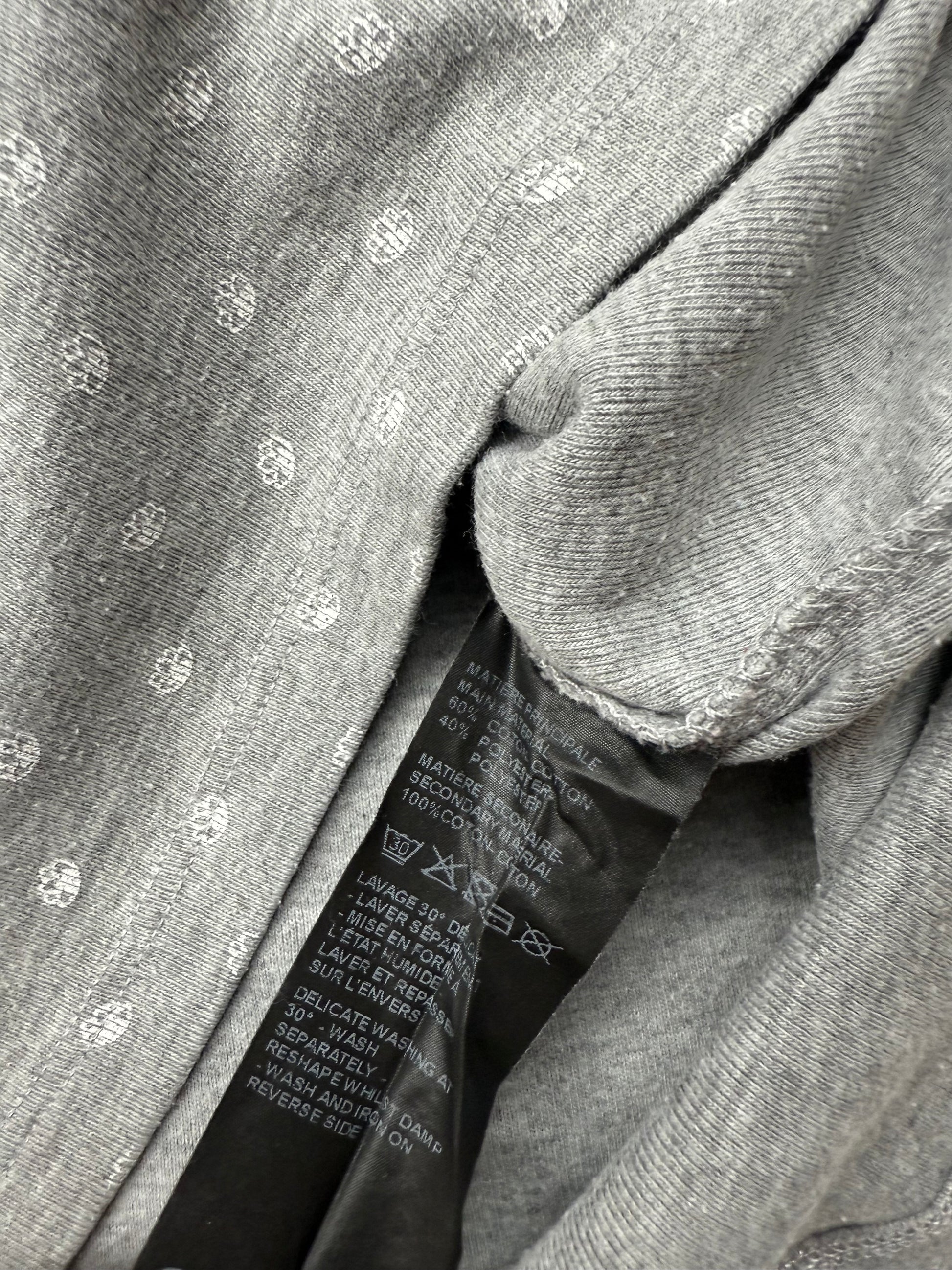 Grey 100% cotton polo long sleeves top (M)