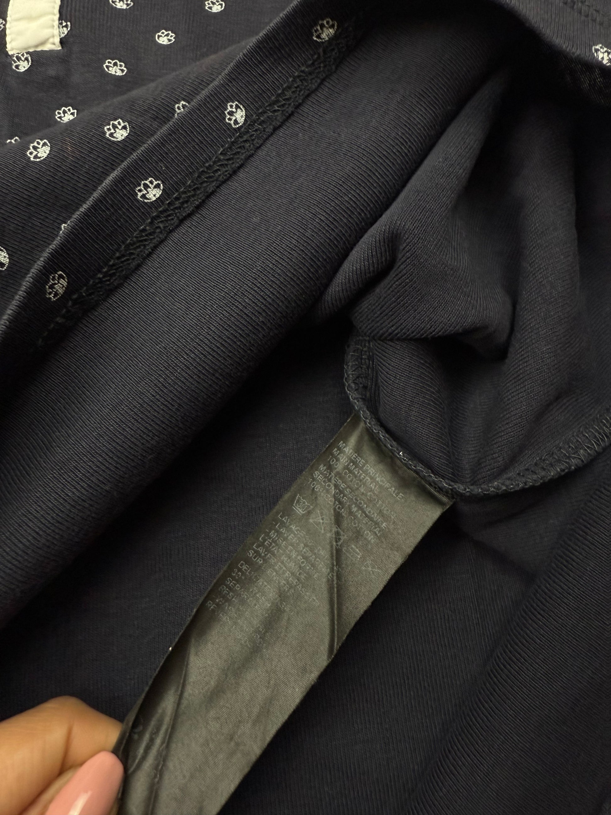 Navy 100% cotton polo long sleeves top (M)