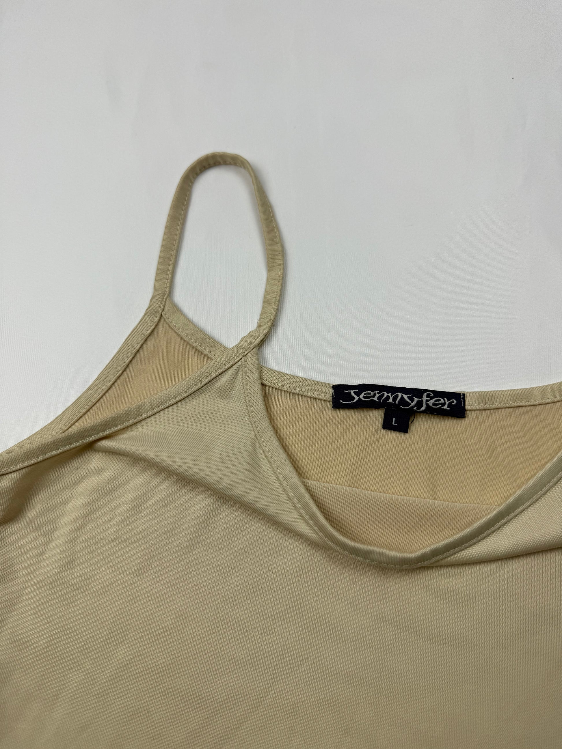Beige lycra tight fit cami top (S/M)
