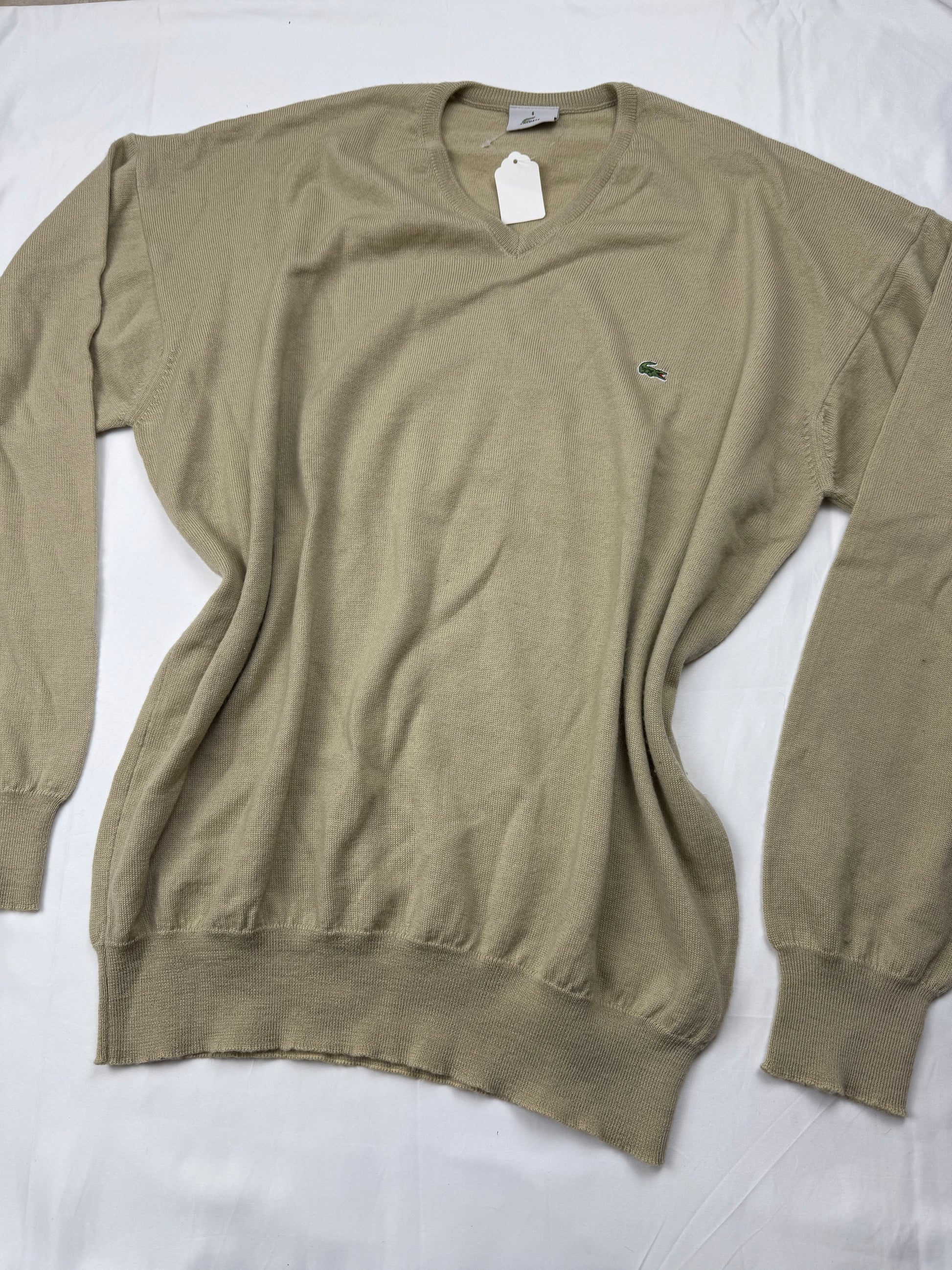 Beige oversized 90s knitted jumper  (XXL)