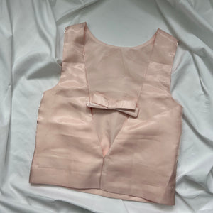Baby pink satin bow  top (S)