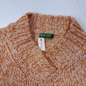 Beige knitted warm jumper (S)