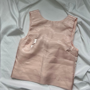 Baby pink satin bow  top (S)