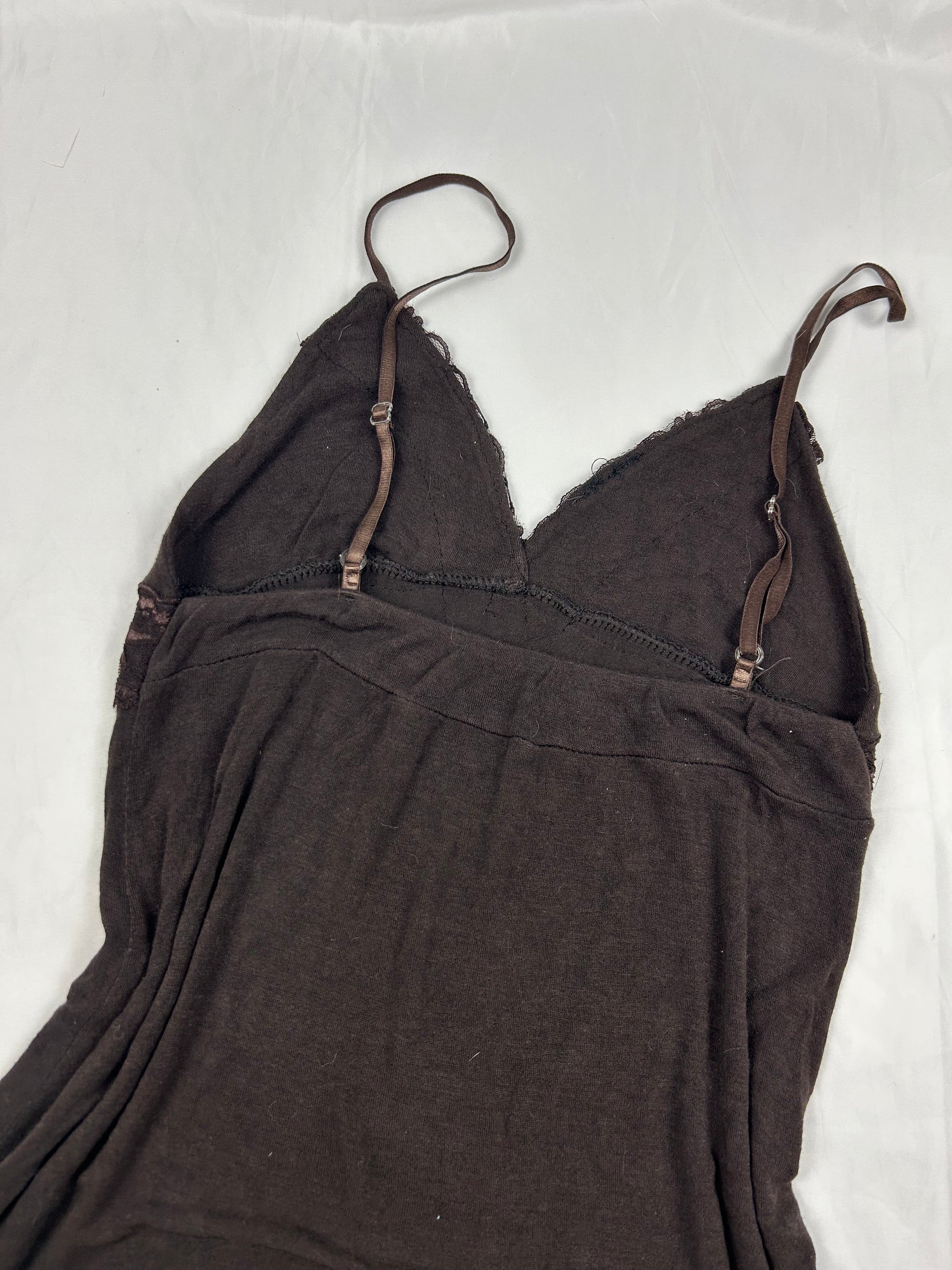 Brown lace stretchy babydoll dress (S/M)