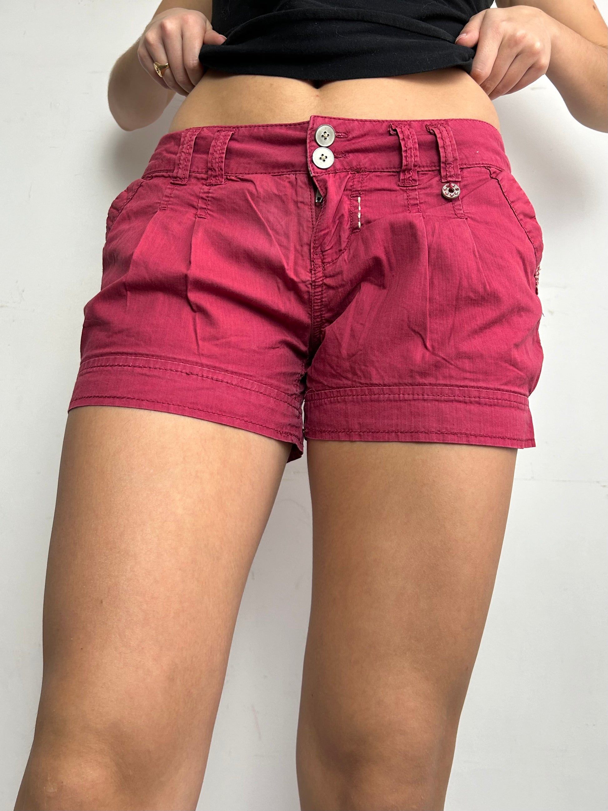 Red low rise mini / micro utility short (S)