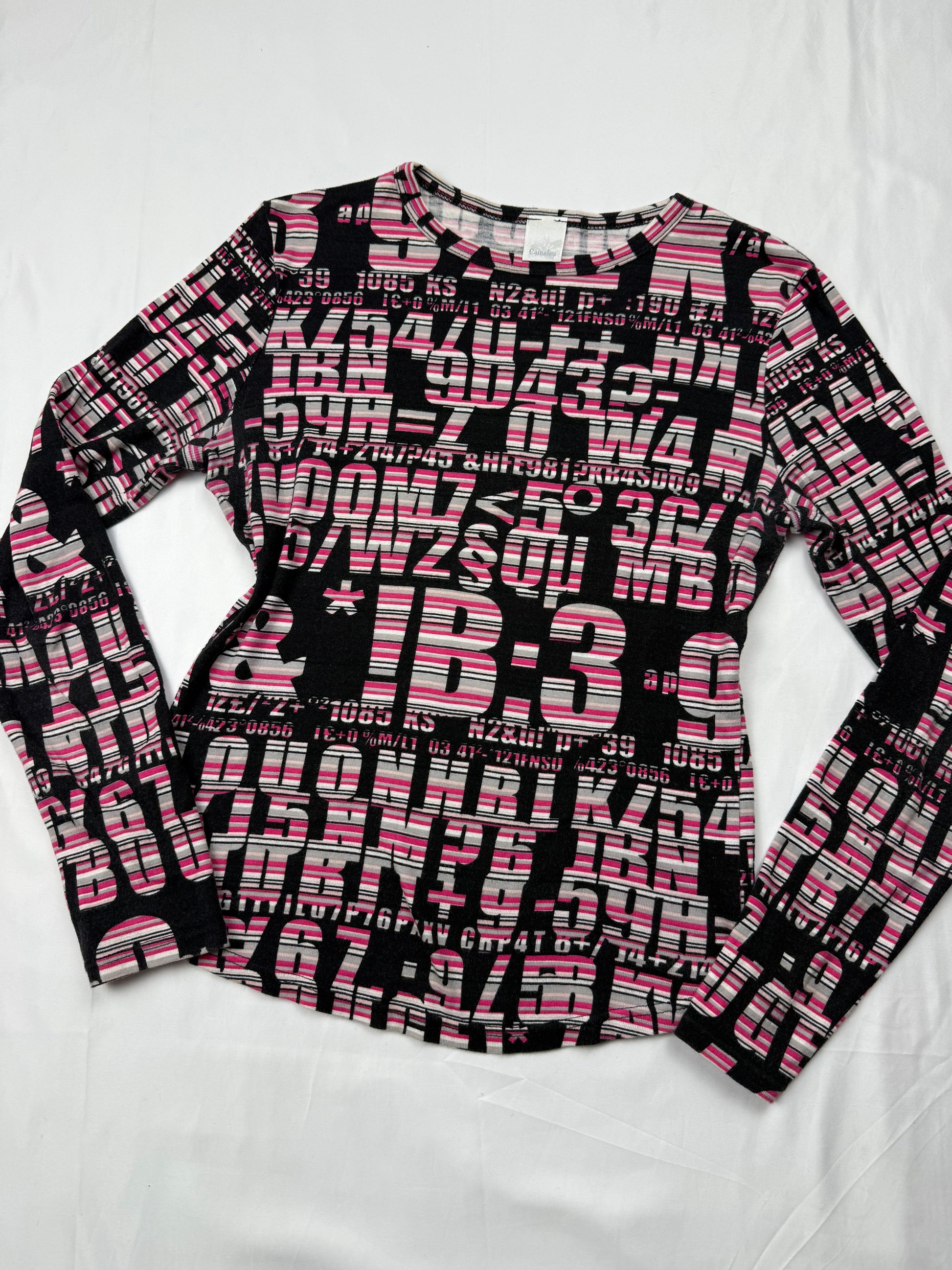 Graphic pink 100% cotton long sleeves top (S)