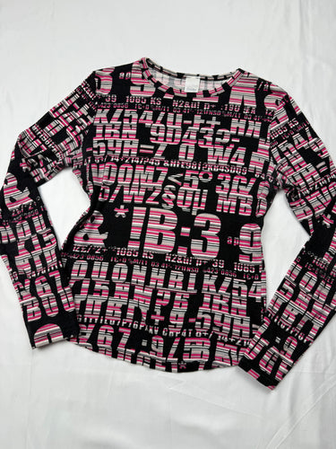 Graphic pink 100% cotton long sleeves top (S)