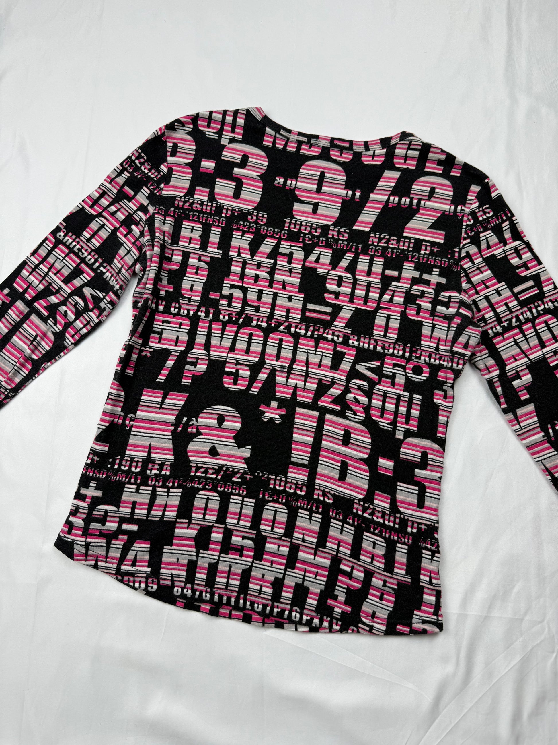 Graphic pink 100% cotton long sleeves top (S)
