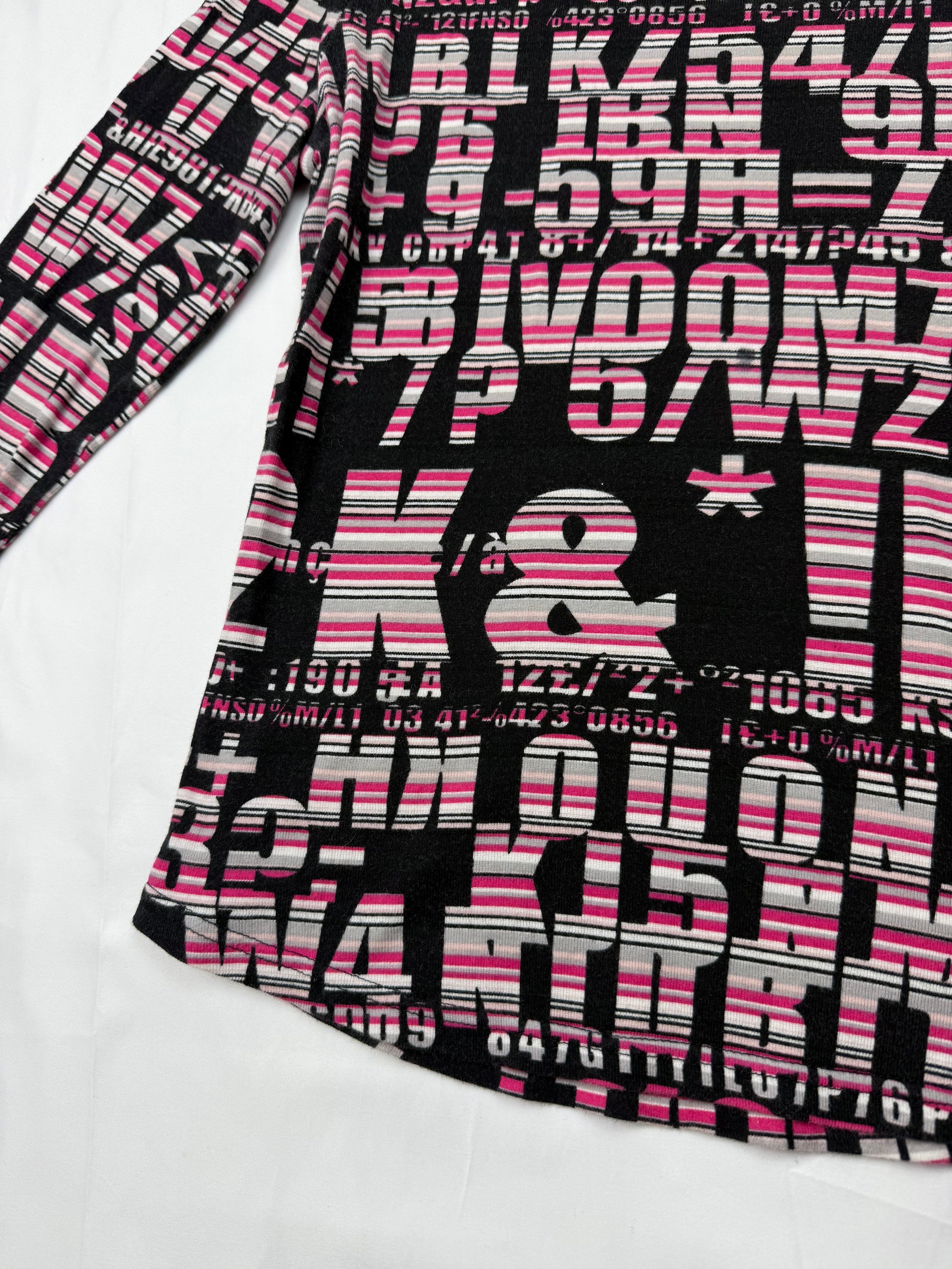 Graphic pink 100% cotton long sleeves top (S)