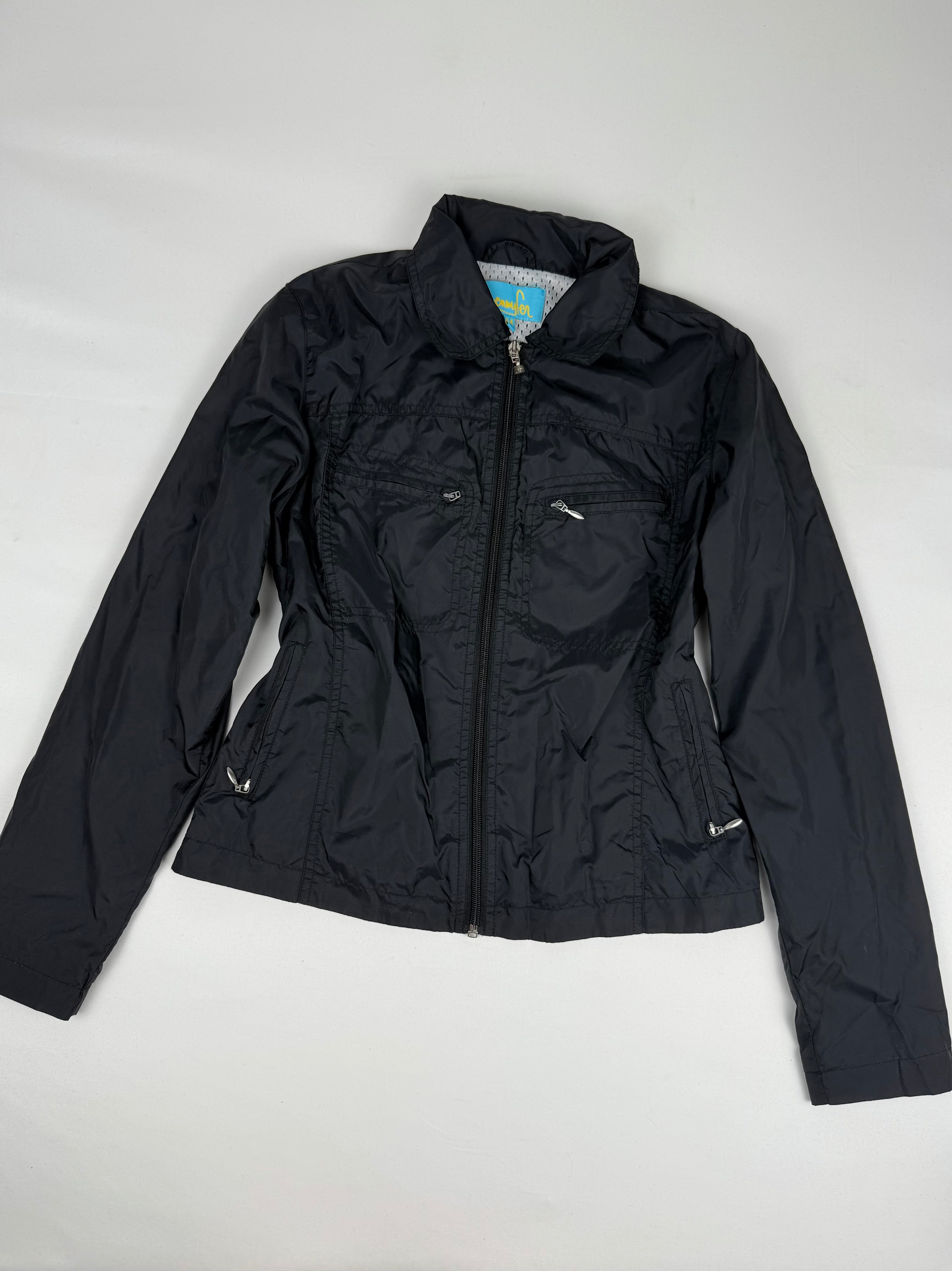 Black zip up biker jacket (M)