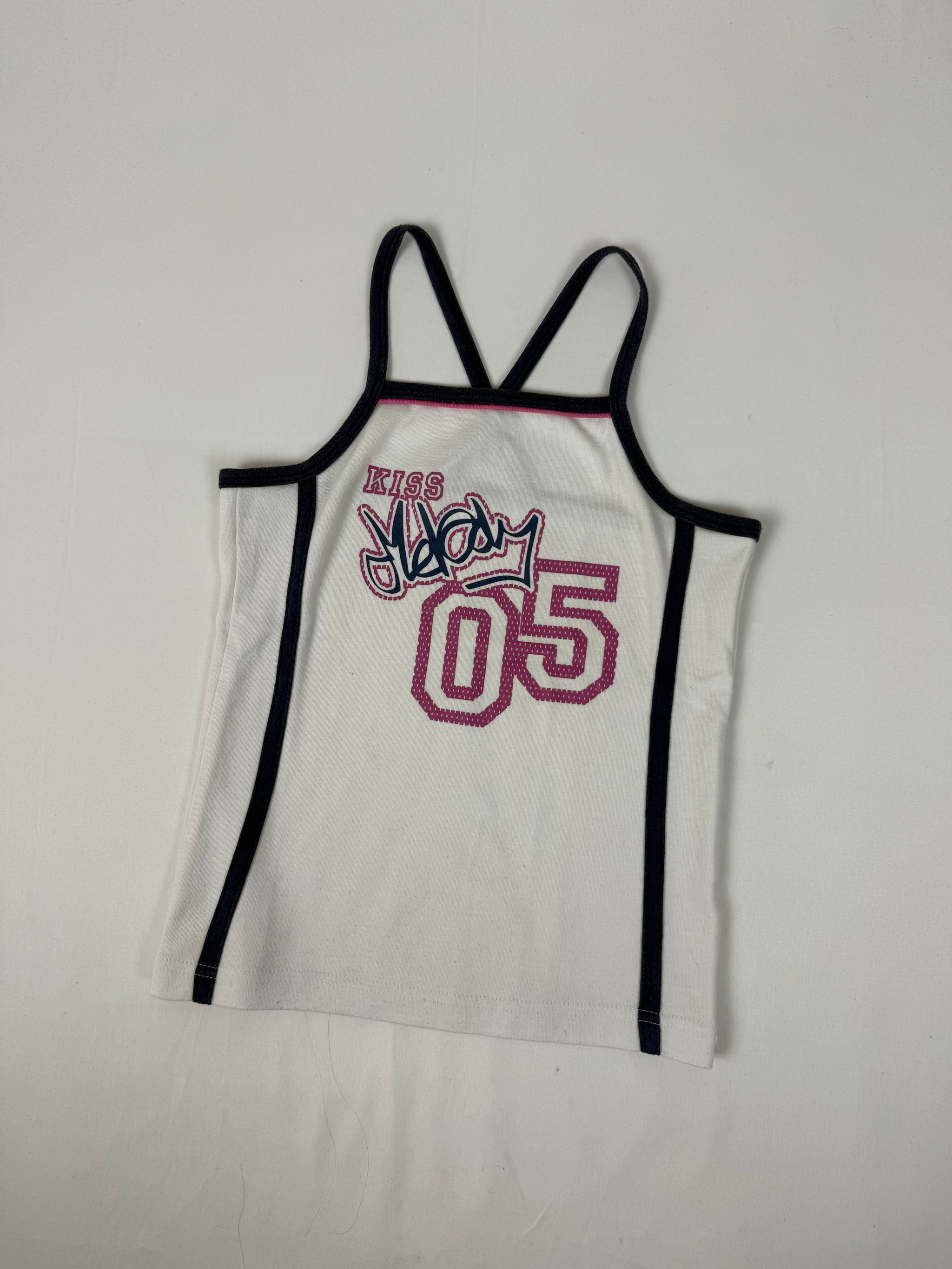 White graphic activewear top (S)