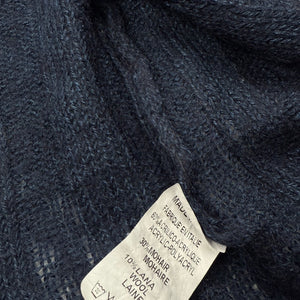 Navy mohair soft tight fit cardigan jumper (S)