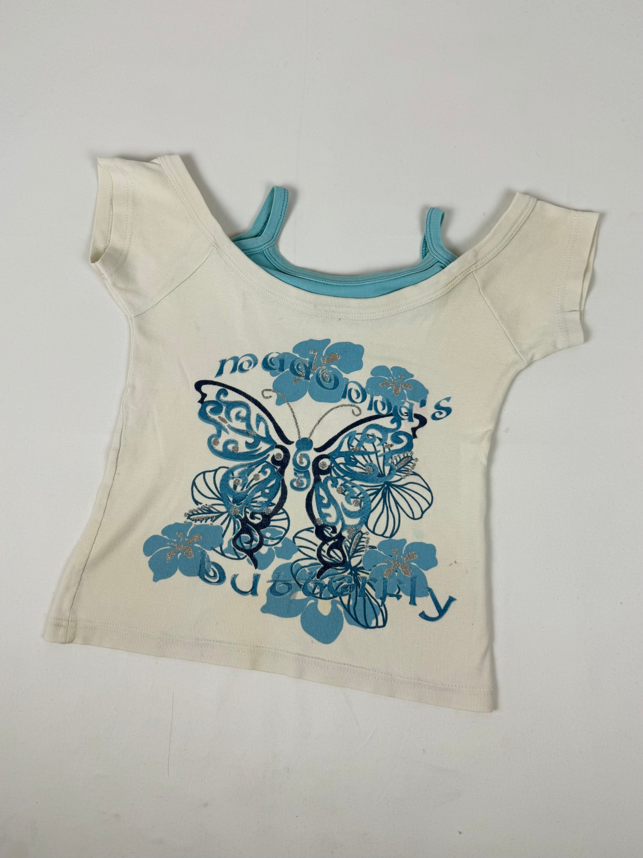 White graphic 100% cotton tee (XS)