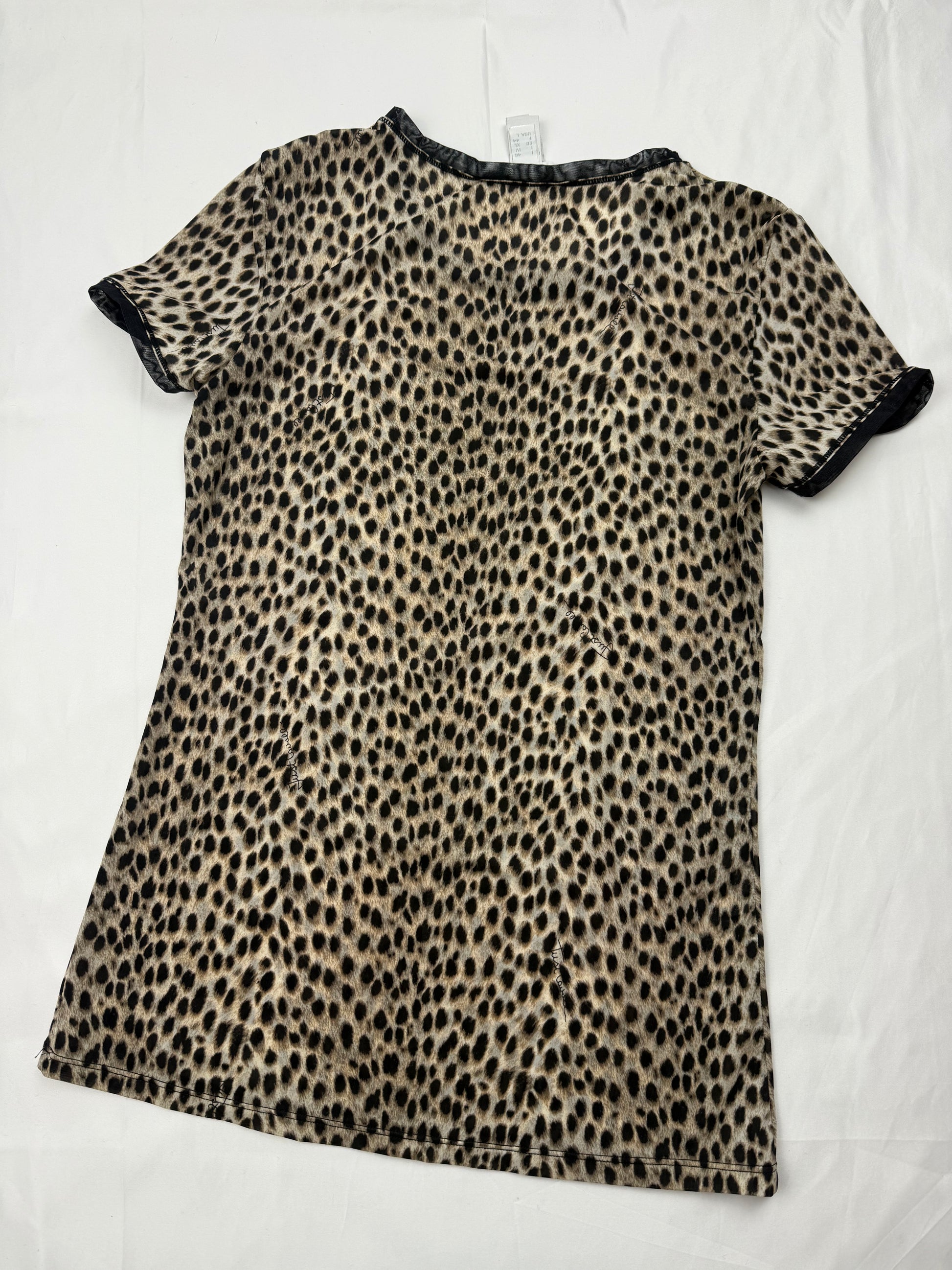 Beige panther lycra tight fit tee (L)
