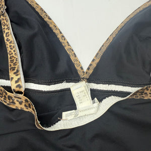 Black rhinestones logo panther cami top (L)