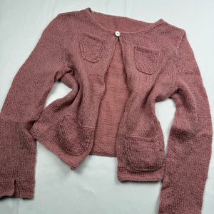 Pink knitted cardigan jumper (M/L)