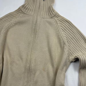 Beige zip up 100% cotton cardigan jumper (S/M)