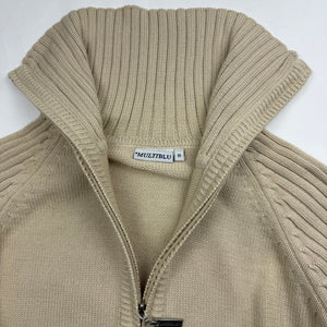 Beige zip up 100% cotton cardigan jumper (S/M)