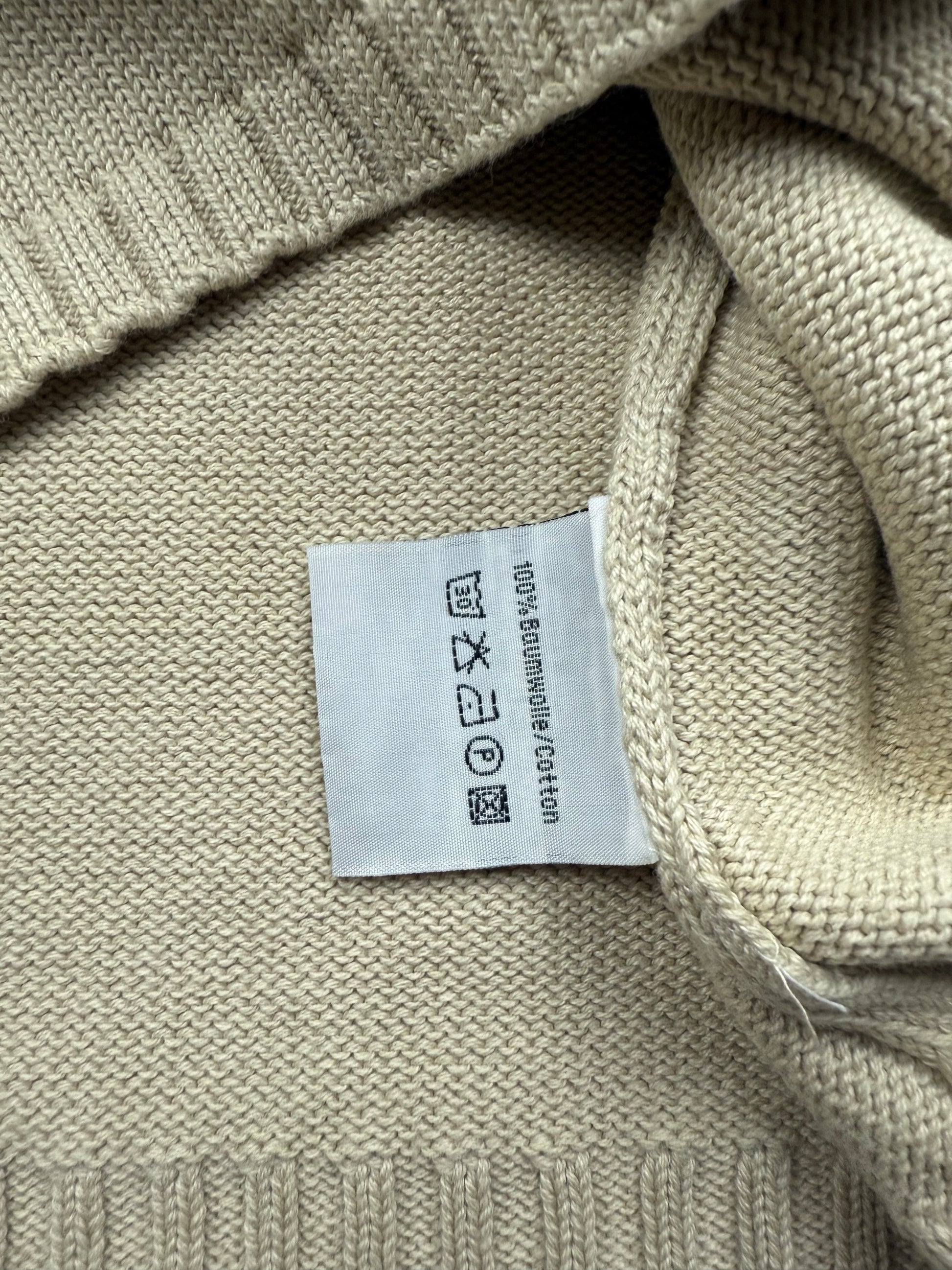 Beige zip up 100% cotton cardigan jumper (S/M)
