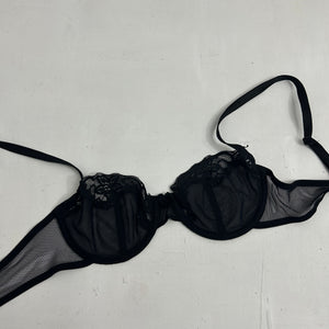 Black mesh lace see trough vintage bra