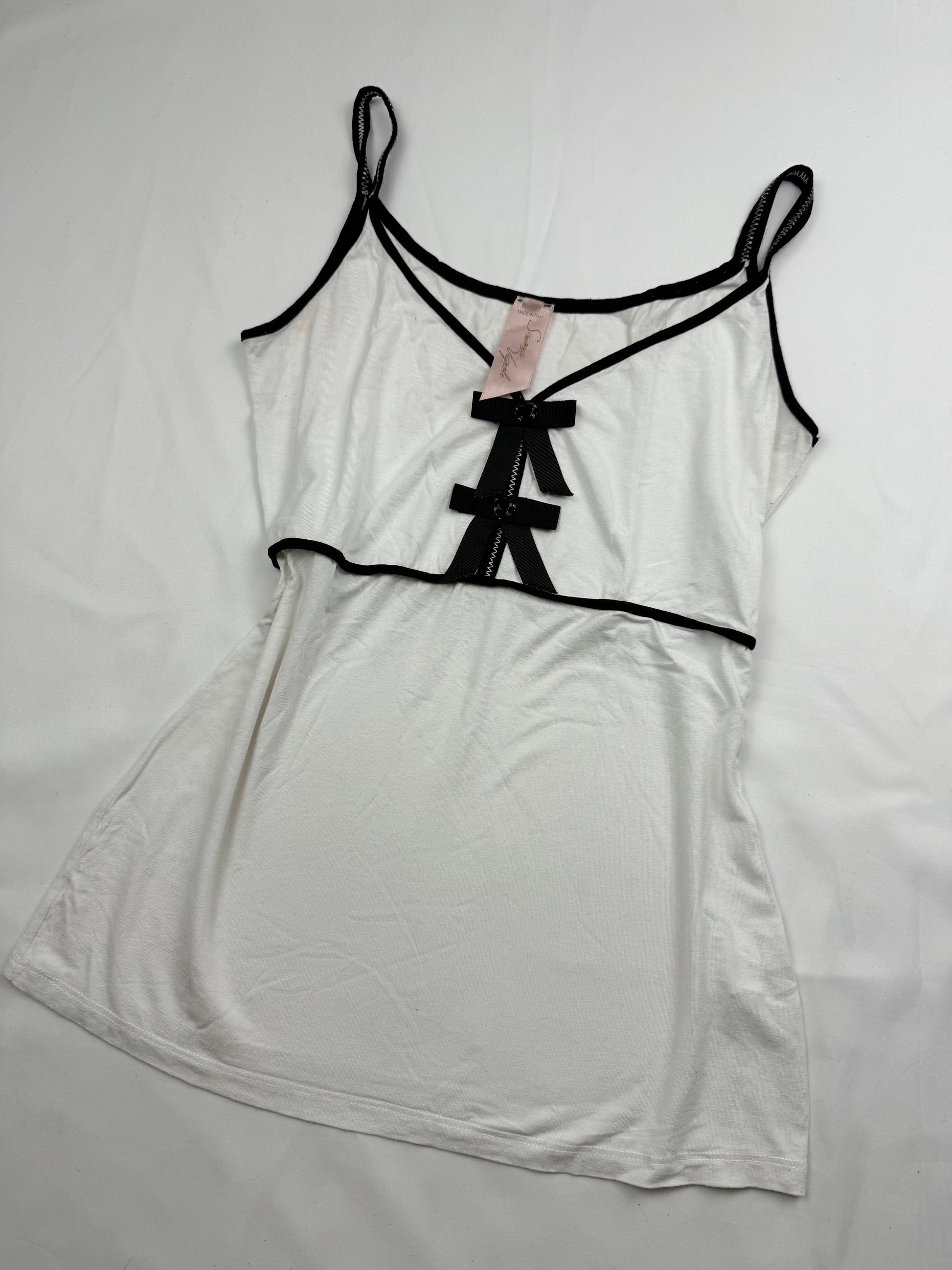 White bow coquette cami top (M)