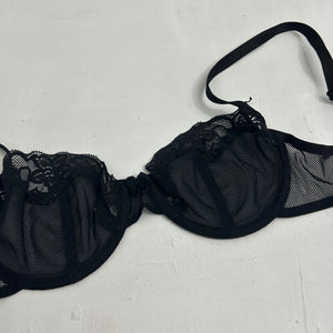 Black mesh lace see trough vintage bra