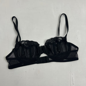 Black mesh lace see trough vintage bra