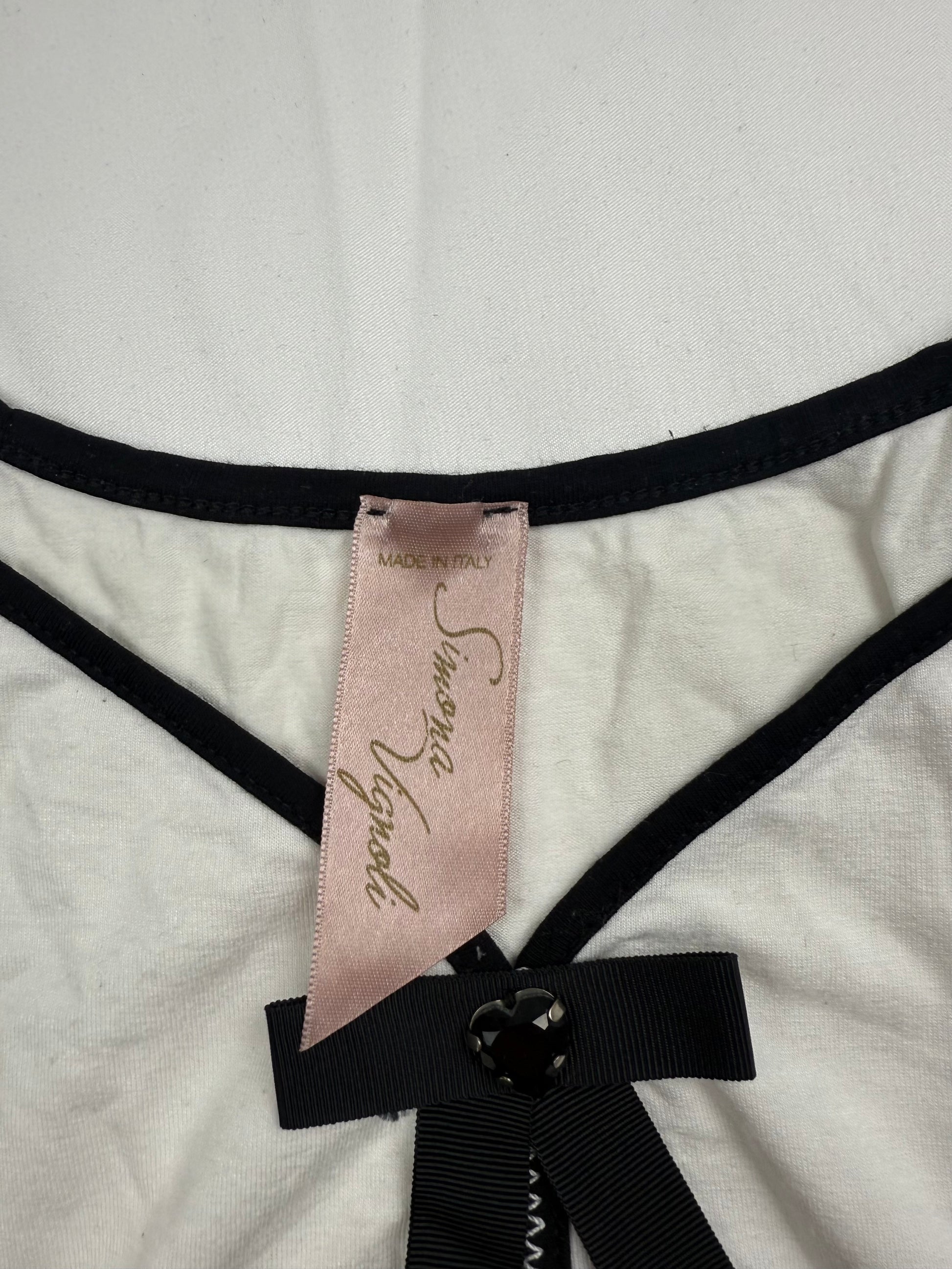 White bow coquette cami top (M)