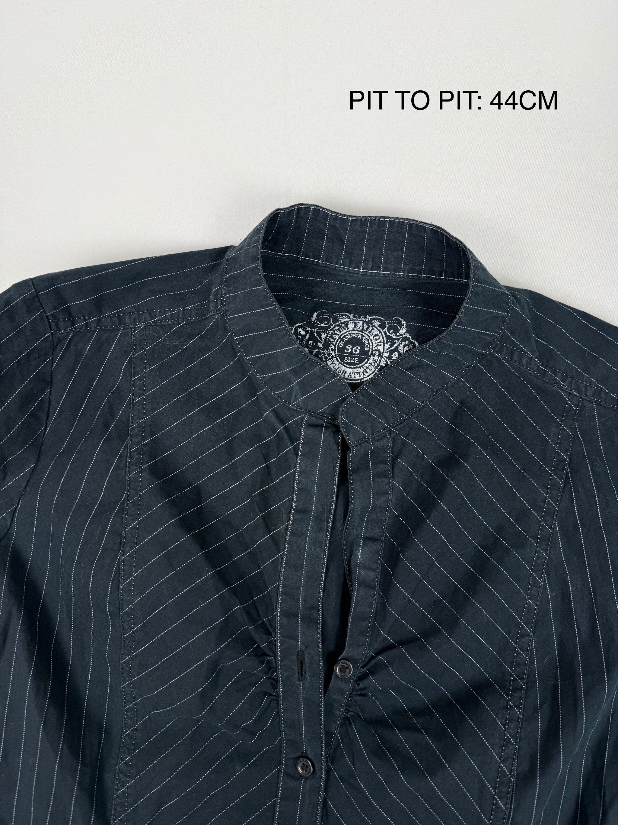 Black tight fit office long sleeves mini dress (M)