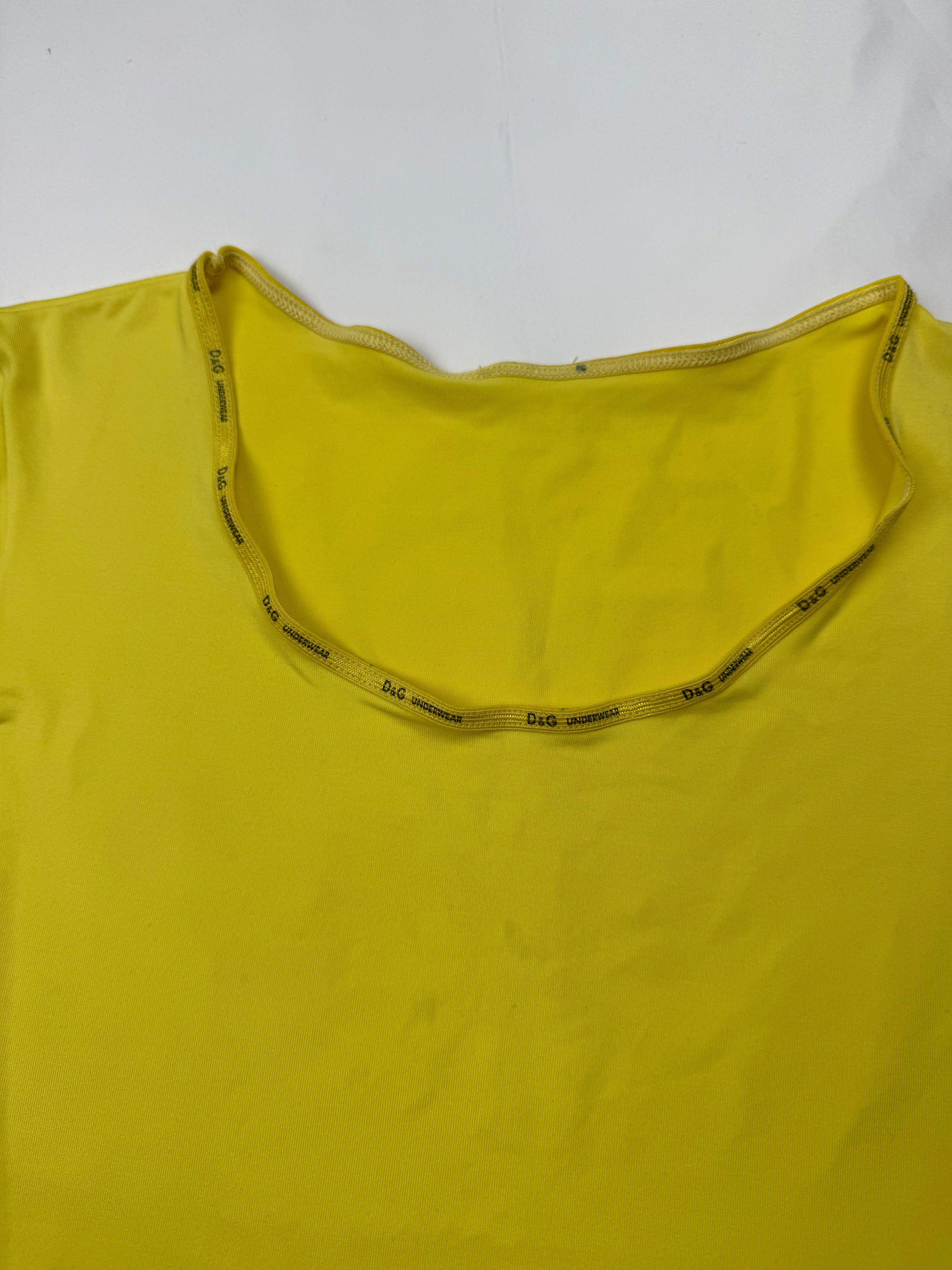 Yellow lycra tight fit tee (S/M)