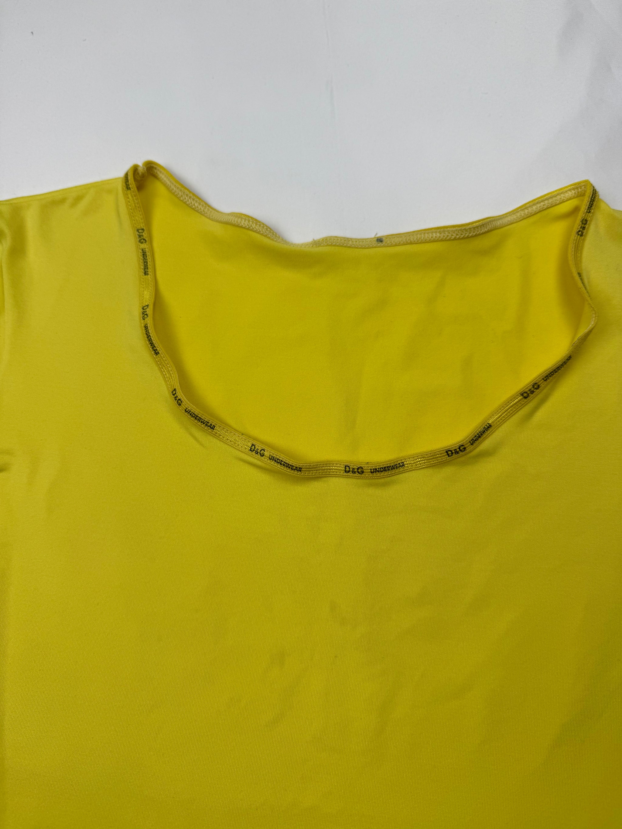 Yellow lycra tight fit tee (S/M)