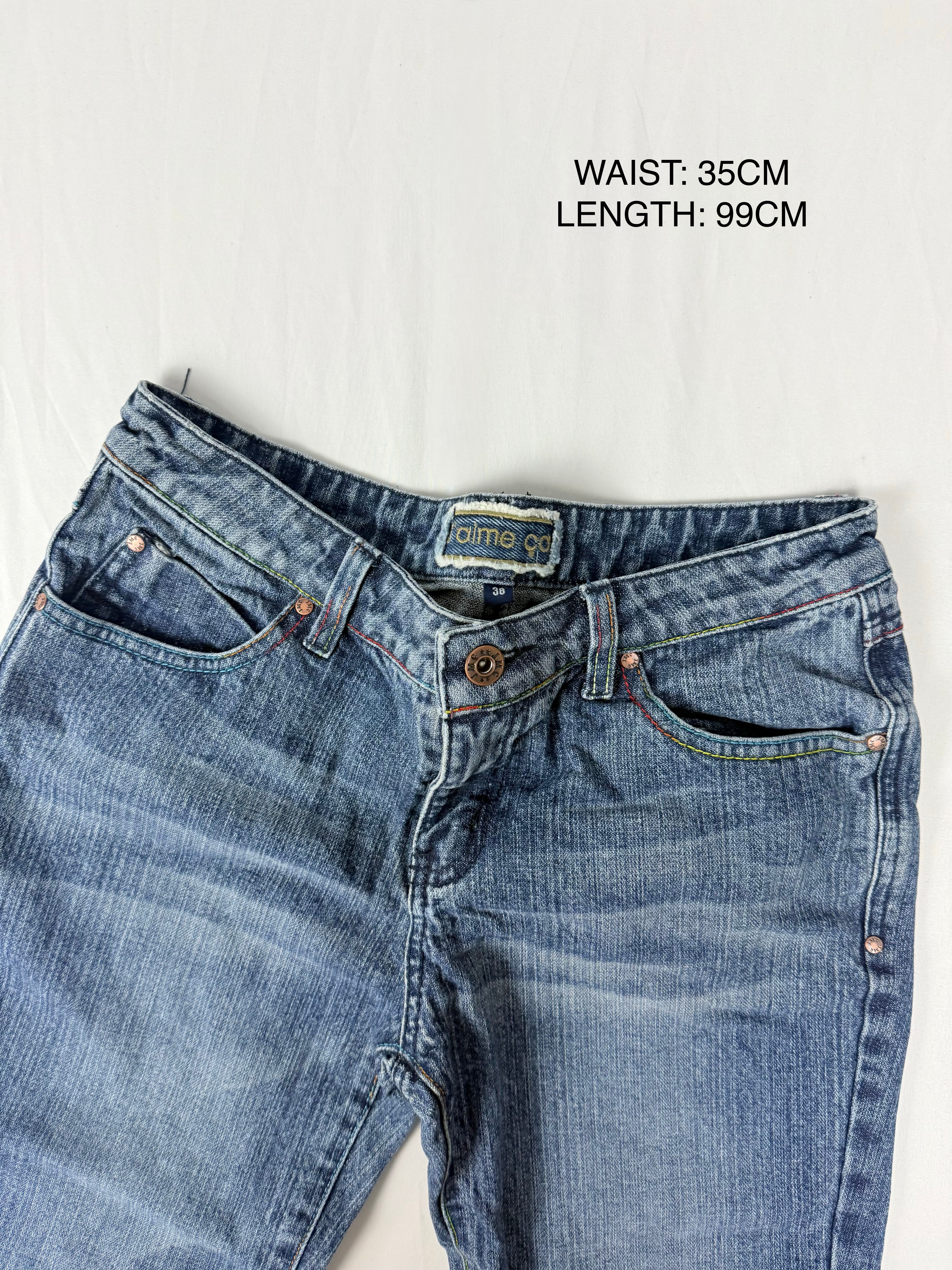 Blue denim flare bootcut pants (XS/S)