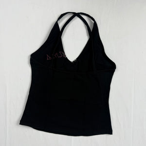 Black sequins graphic top (XS)