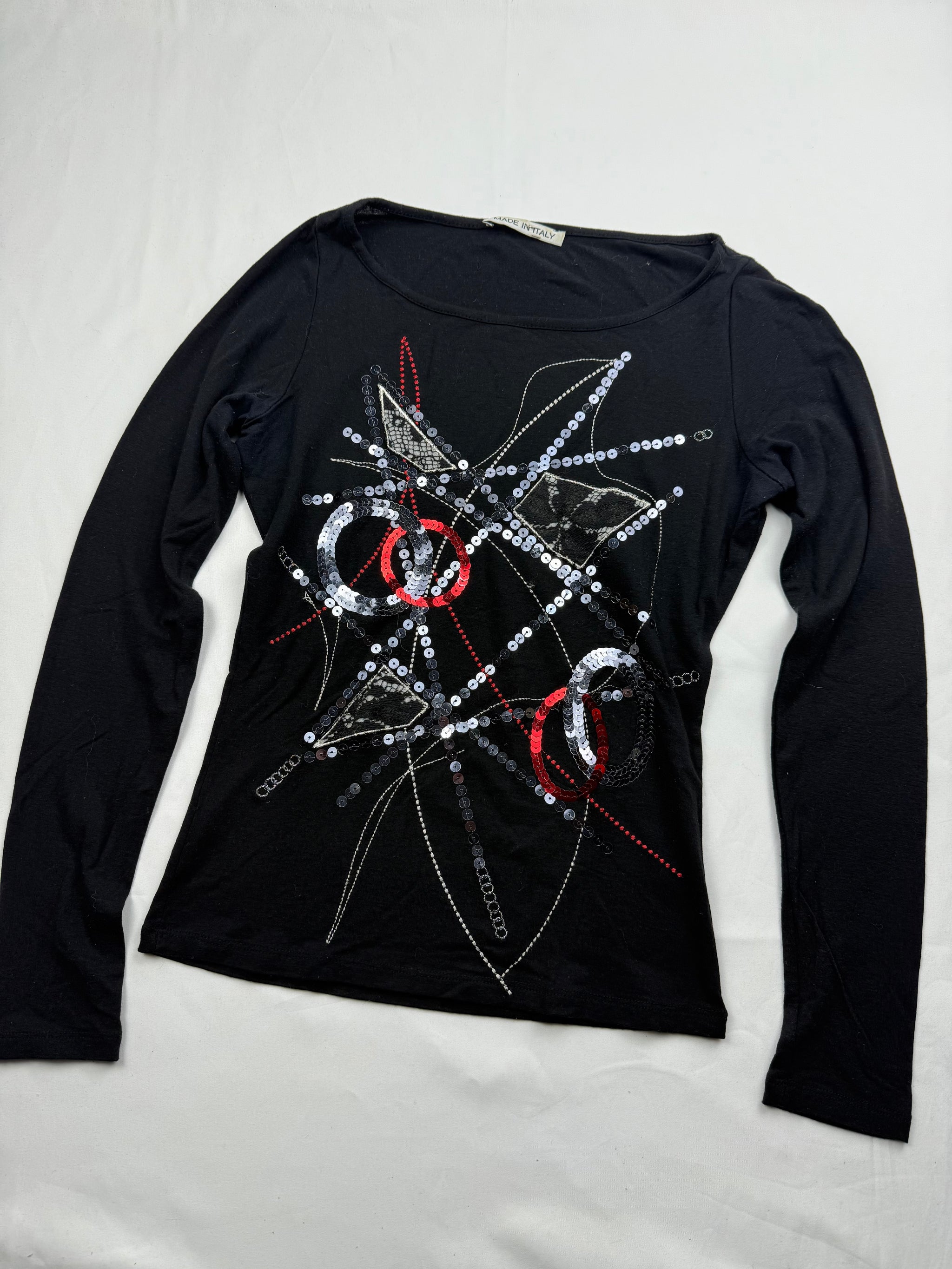 Black sequins  long sleeves top (S/M)