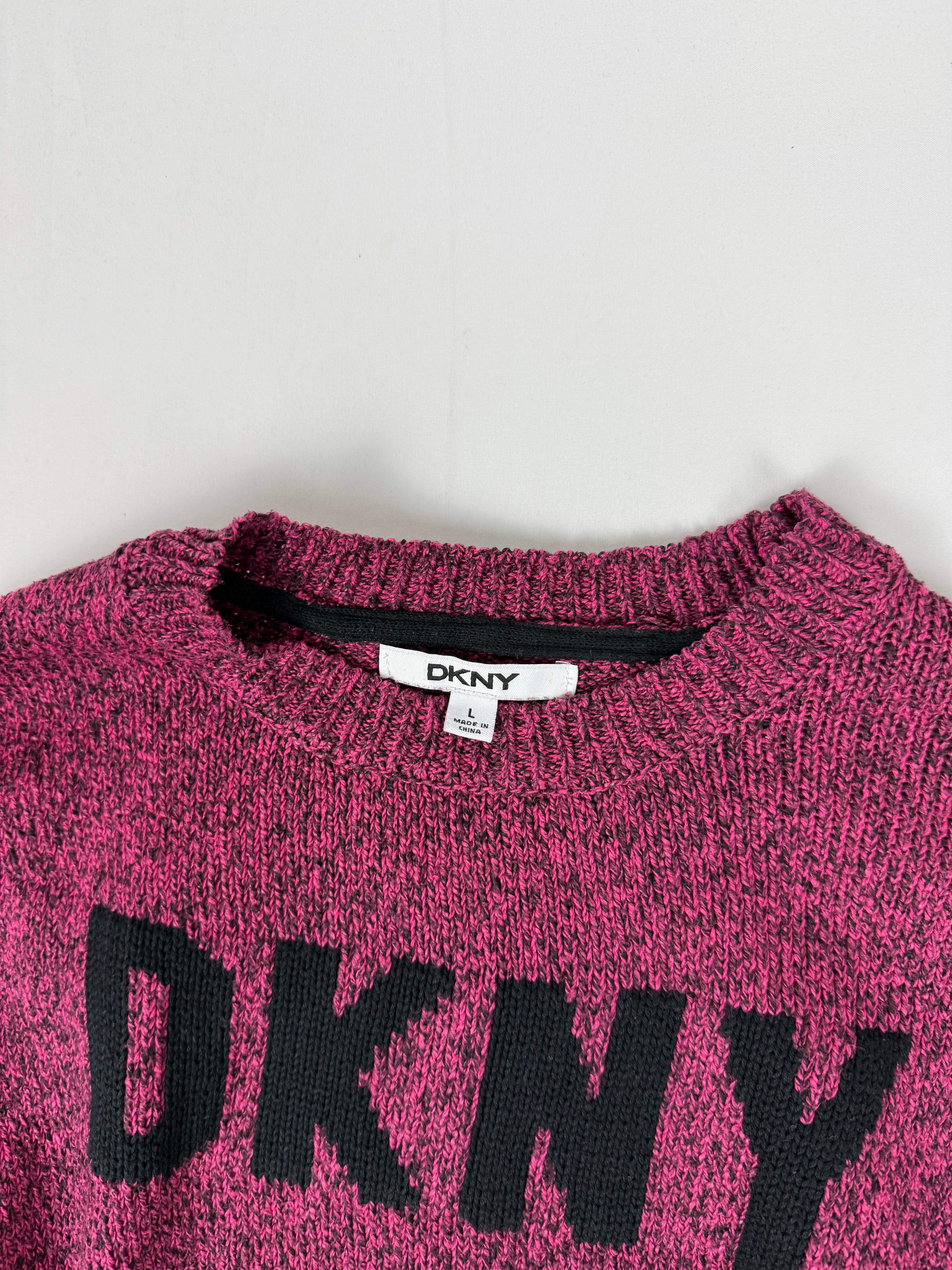 Purple spell out logo jumper (L)
