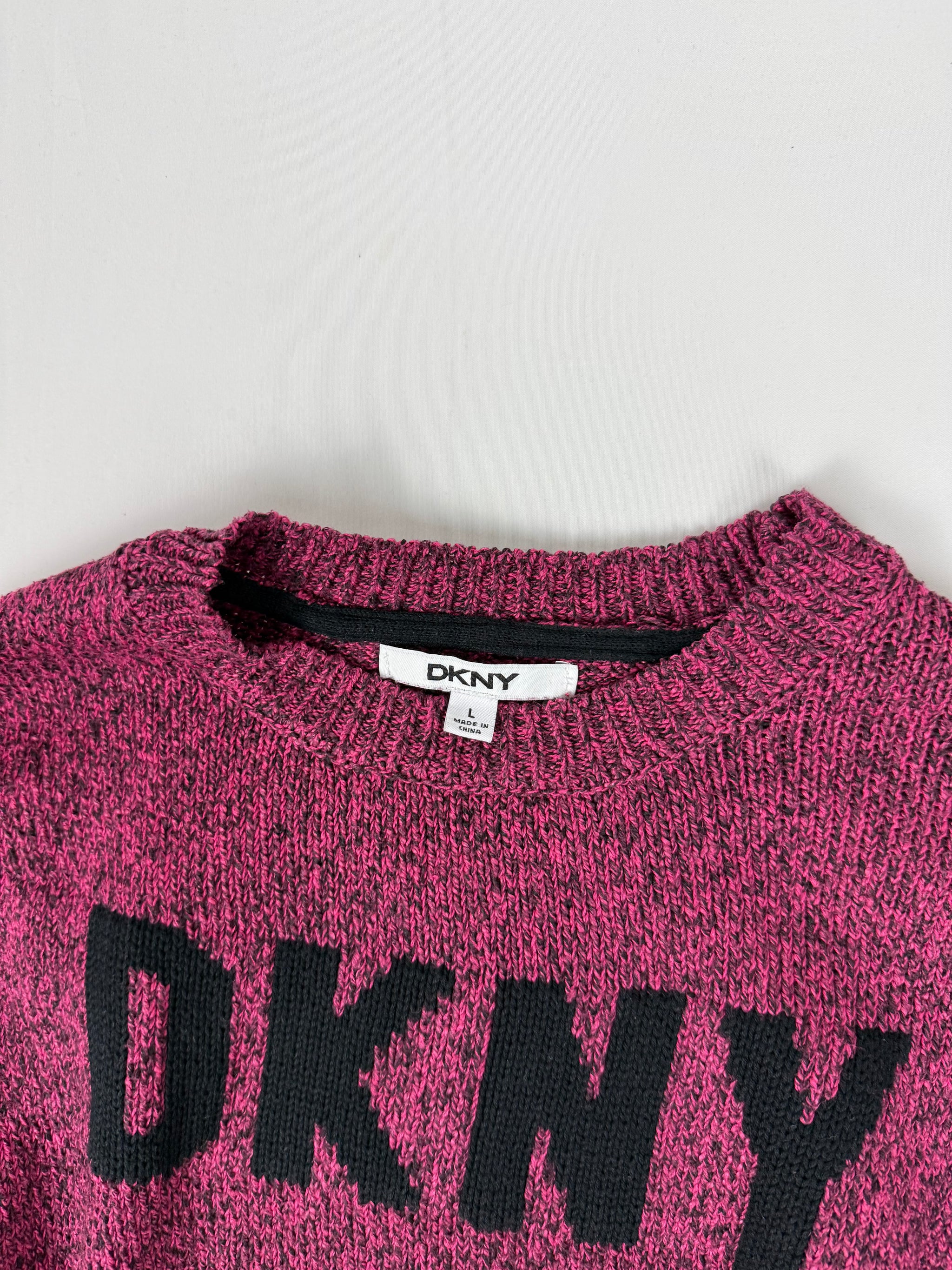 Purple spell out logo jumper (L)