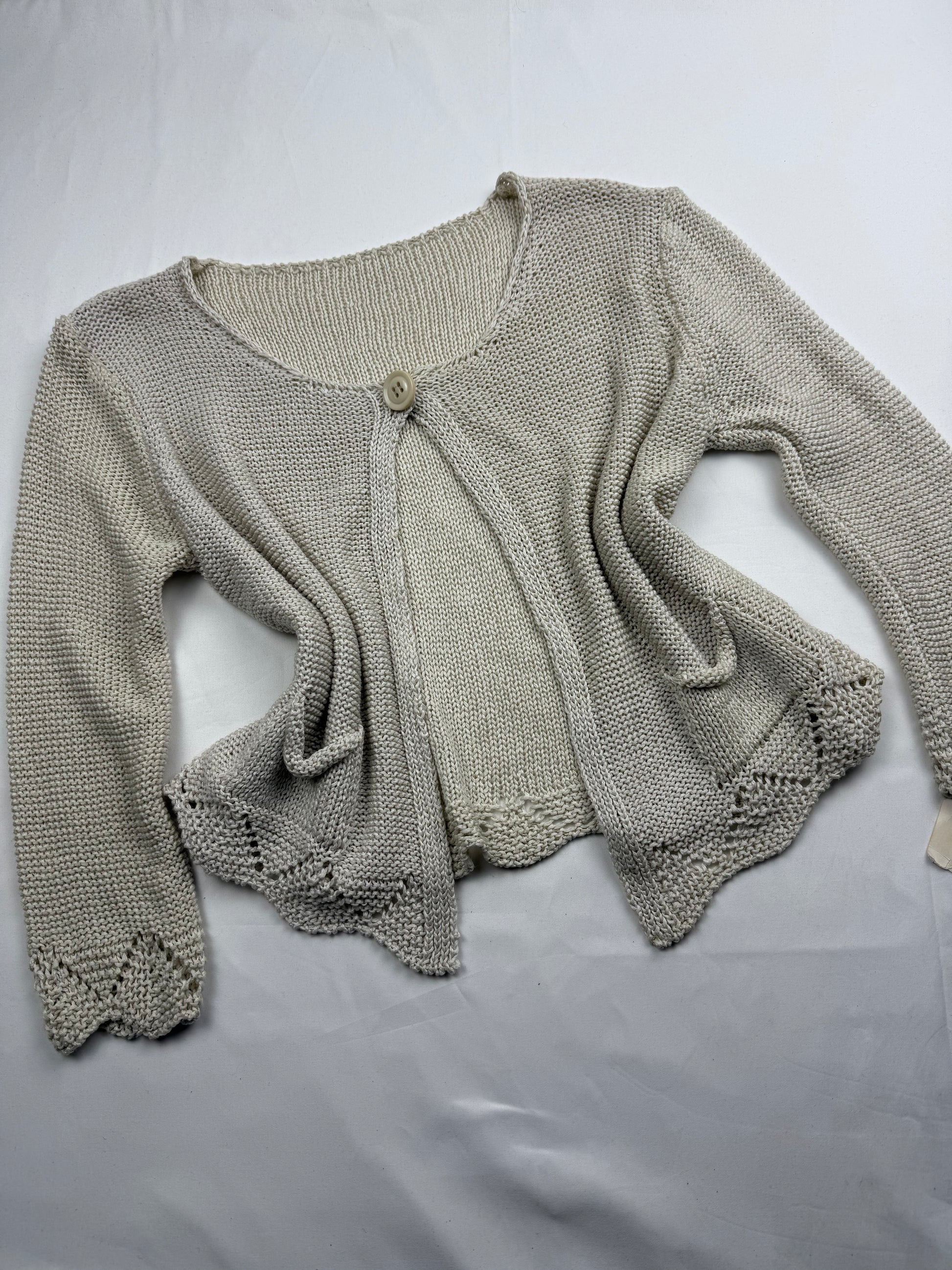 Beige knitted cardigan jumper (M/L)