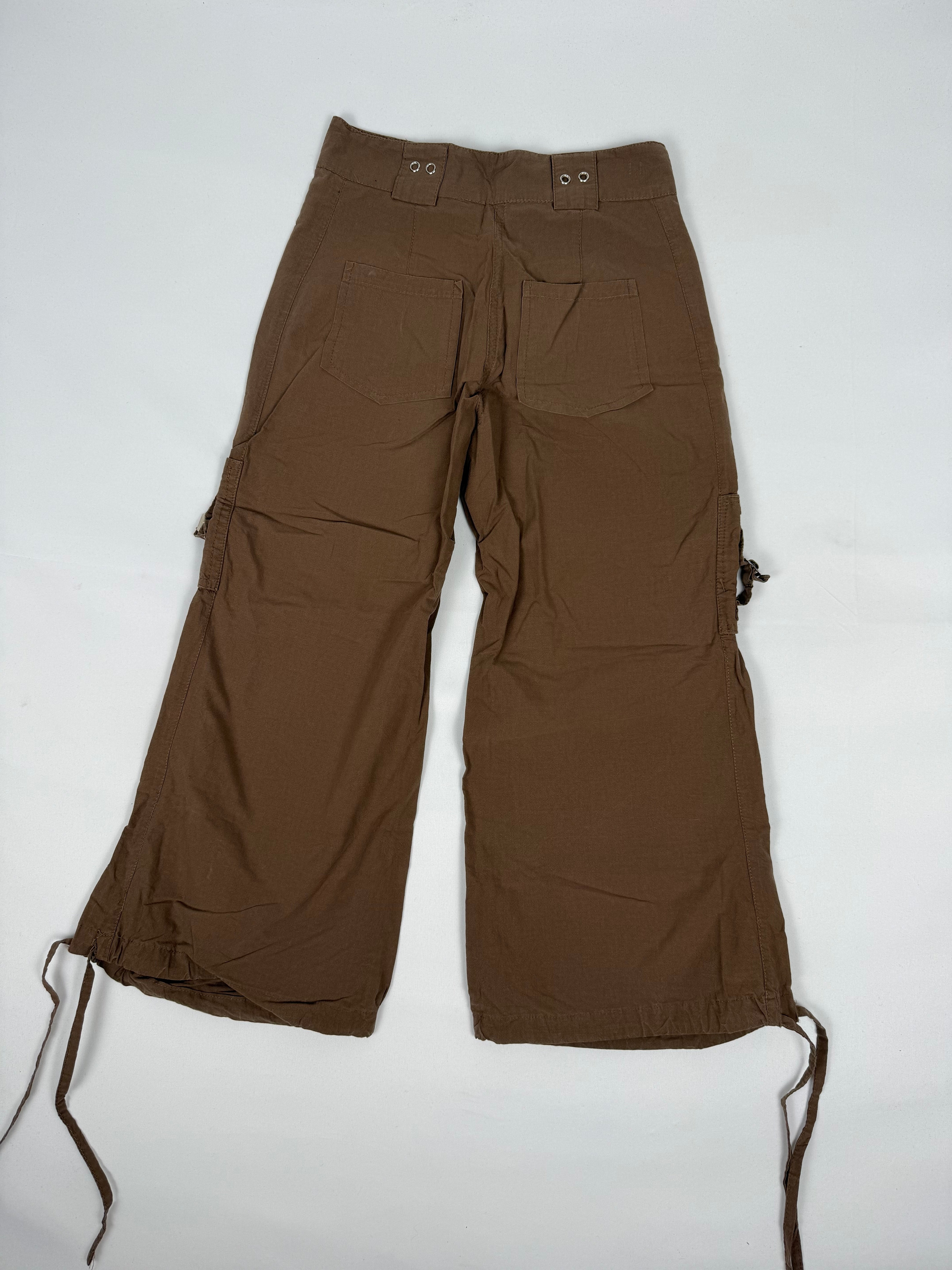 Pantalon droit taille basse en jean noir (XS)