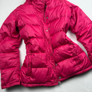 Pink zip up puffer jacket (S/M)